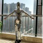 Sexy girl dance silver mirror disco ball jumpsuit